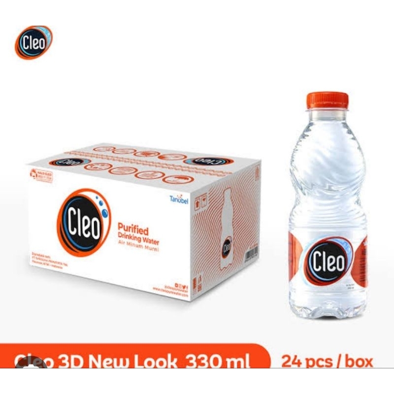 

Cleo air mineral botol 330 ml 1 dus isi 24 botol