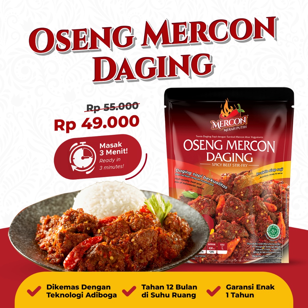 

HOT Product Mercon Merah Putih Satuan Oseng Mercon Daging grosir
