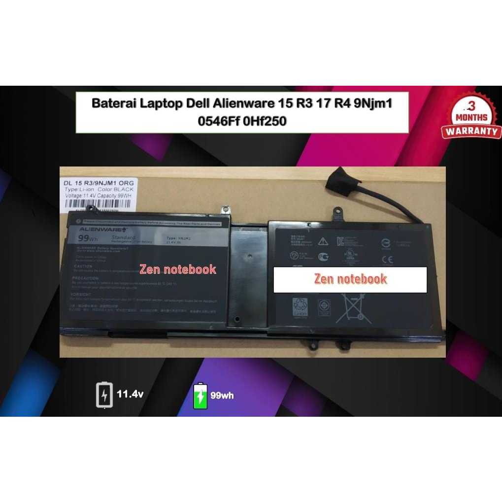 Baterai Laptop Dell Alienware 15 R3 17 R4 9Njm1
