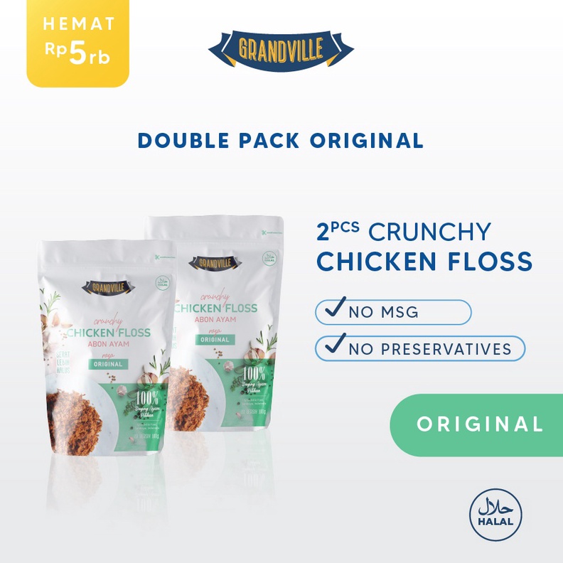 

1212 Fasion sale Grandville Abon AYAM Crunchy Double Pack Original