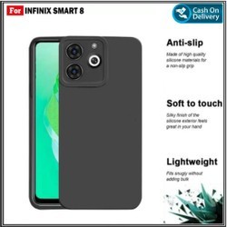 Black Matte Case Infinix Smart 8 Softcase Hitam Polos Harga Murah