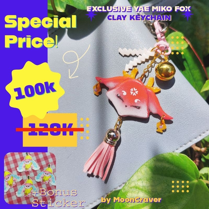 Yae Miko Fox Rubah Genshin Impact Clay Keychain