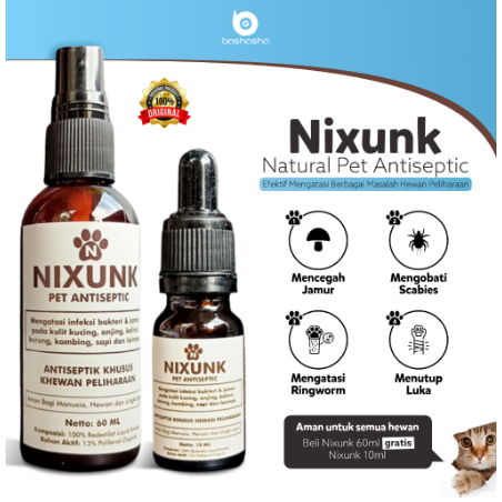 OBAT JAMUR KUCING SCABIES KUCING LUKA KUCING ANJING KELINCI NIXUNK 10 ML