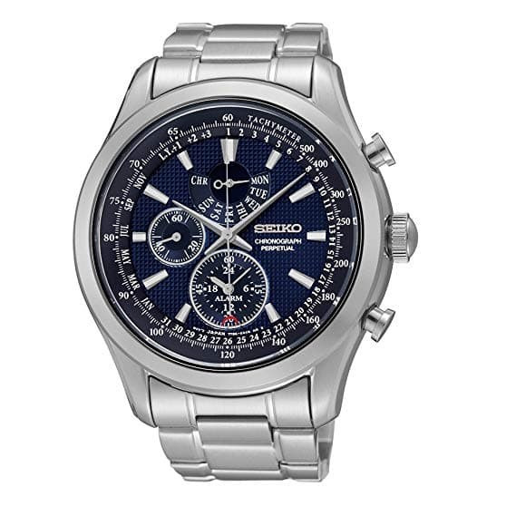 Seiko SPC125P1 Chronograph Perpetual Jam Tangan Pria 44.6mm Stainless Steel Hitam