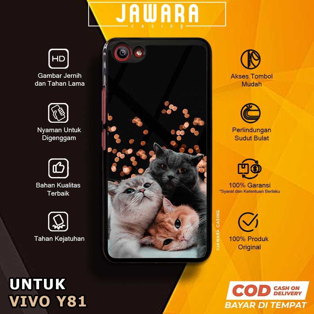 Case Vivo Y81 Casing Vivo Y81 [MEOW] Premium Glossy Case Hp Vivo Jawara Casing Hp Vivo Y81 Custom Ca