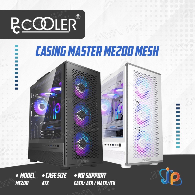 PCCOOLER Master ME200 Mesh Case - Tempered Glass Casing