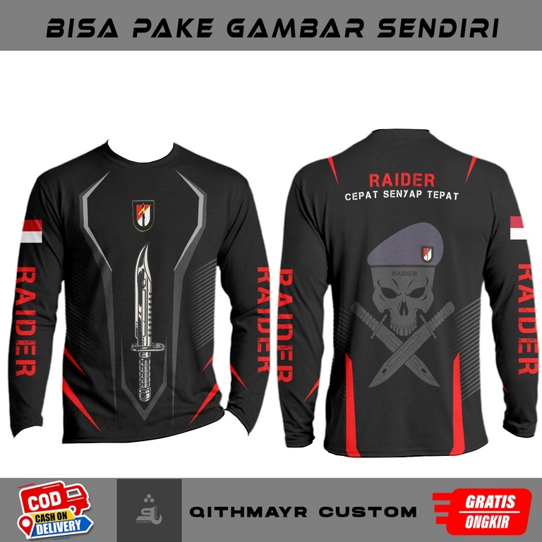 T-shirt RAIDER / KAOS RAIDER TNI AD / BAJU LORENG TNI ANGKATAN DARAT | BAHAN PREMIUM HARGA TERJANGKA