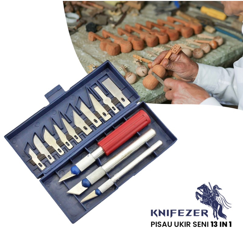 

Knifezer 13 in 1 Pisau Ukir Crafting Art Knife Pisau Sayat Bonsai Kelapa Kerajinan
