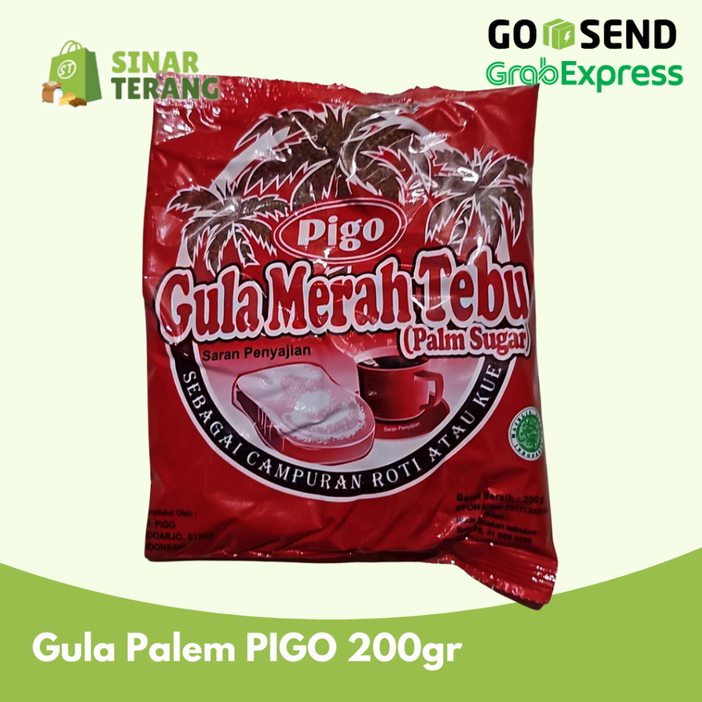 

Gula Palem merk PIGO / Palm Sugar aren / Palm suiker PIGO 200 gram GOJEK ONLY