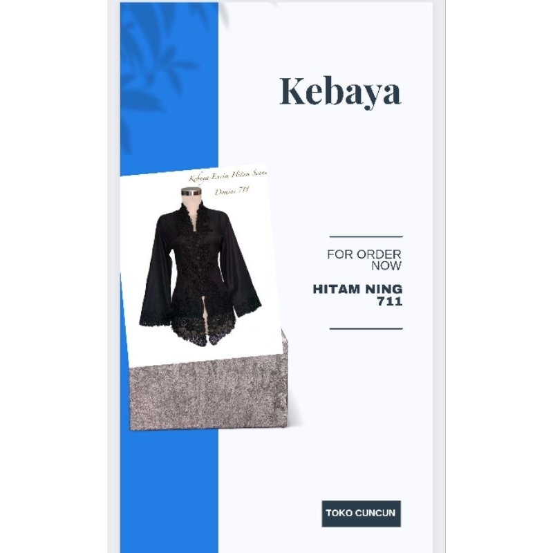 KEBAYA ENCIM BORDIR HITAM NING 711 Kebaya modern Atasan kebaya
