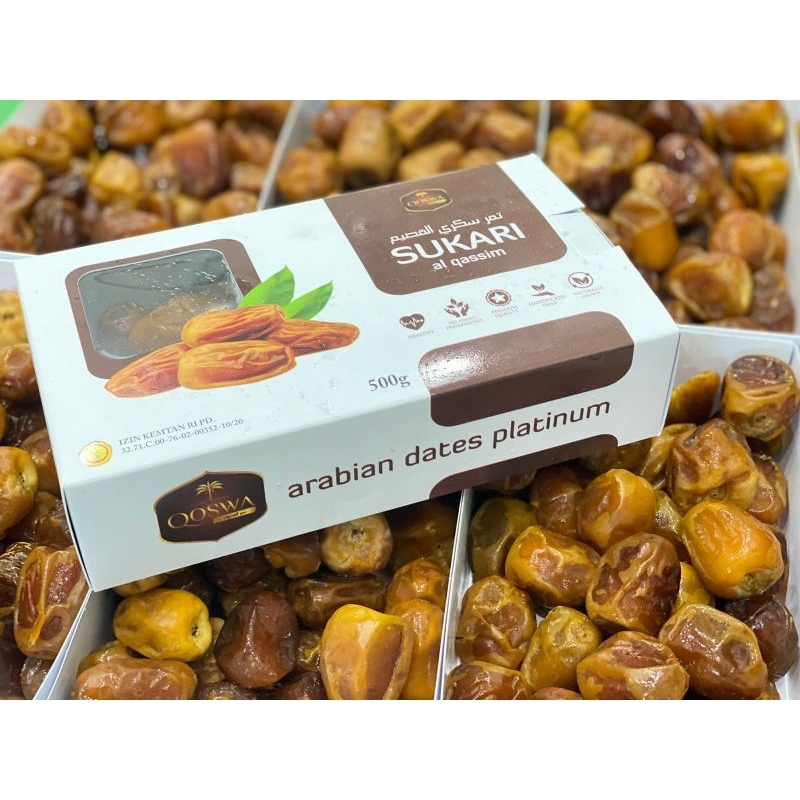 

KURMA SUKARI Merk Qoswa Arabian Dates Platinum 500 gram