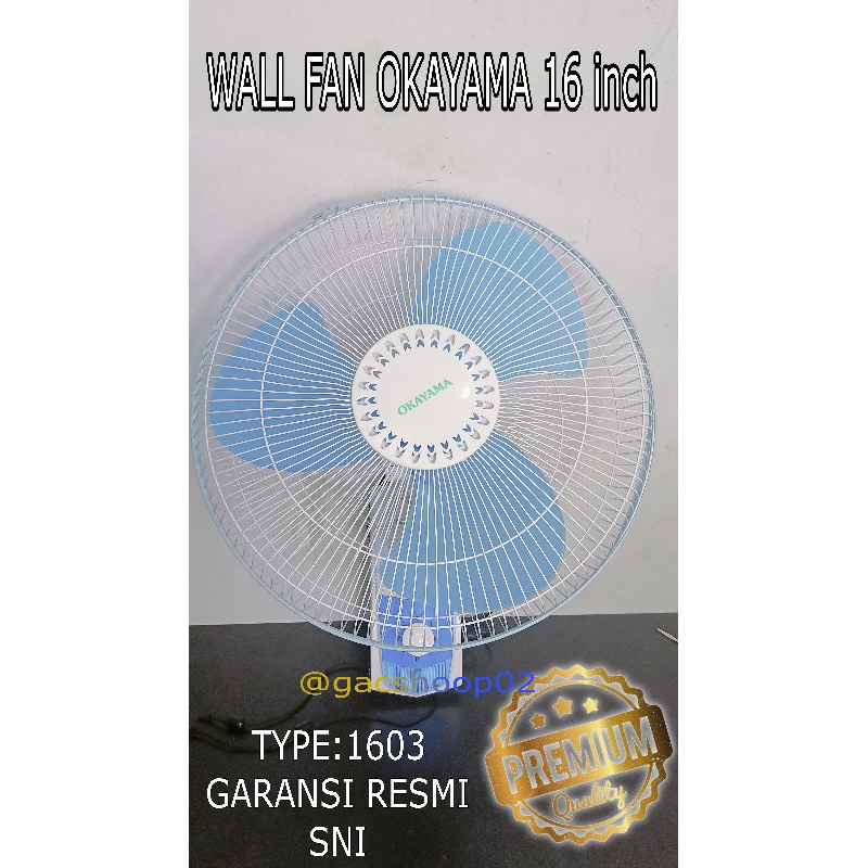 KIPAS ANGIN DINDING 16" WALLFAN KIPAS ANGIN MURAH OKAYAMA
