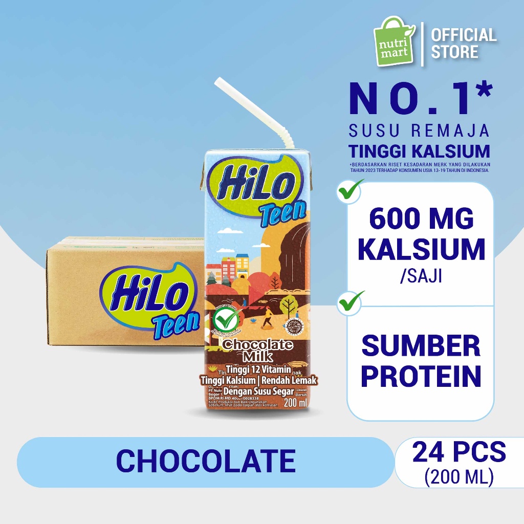 

Stok terbaru 1 Karton HiLo Teen UHT Chocolate Milk 2 ml x 24 pcs Ready to Drink RTD Susu Tinggi Kalsium