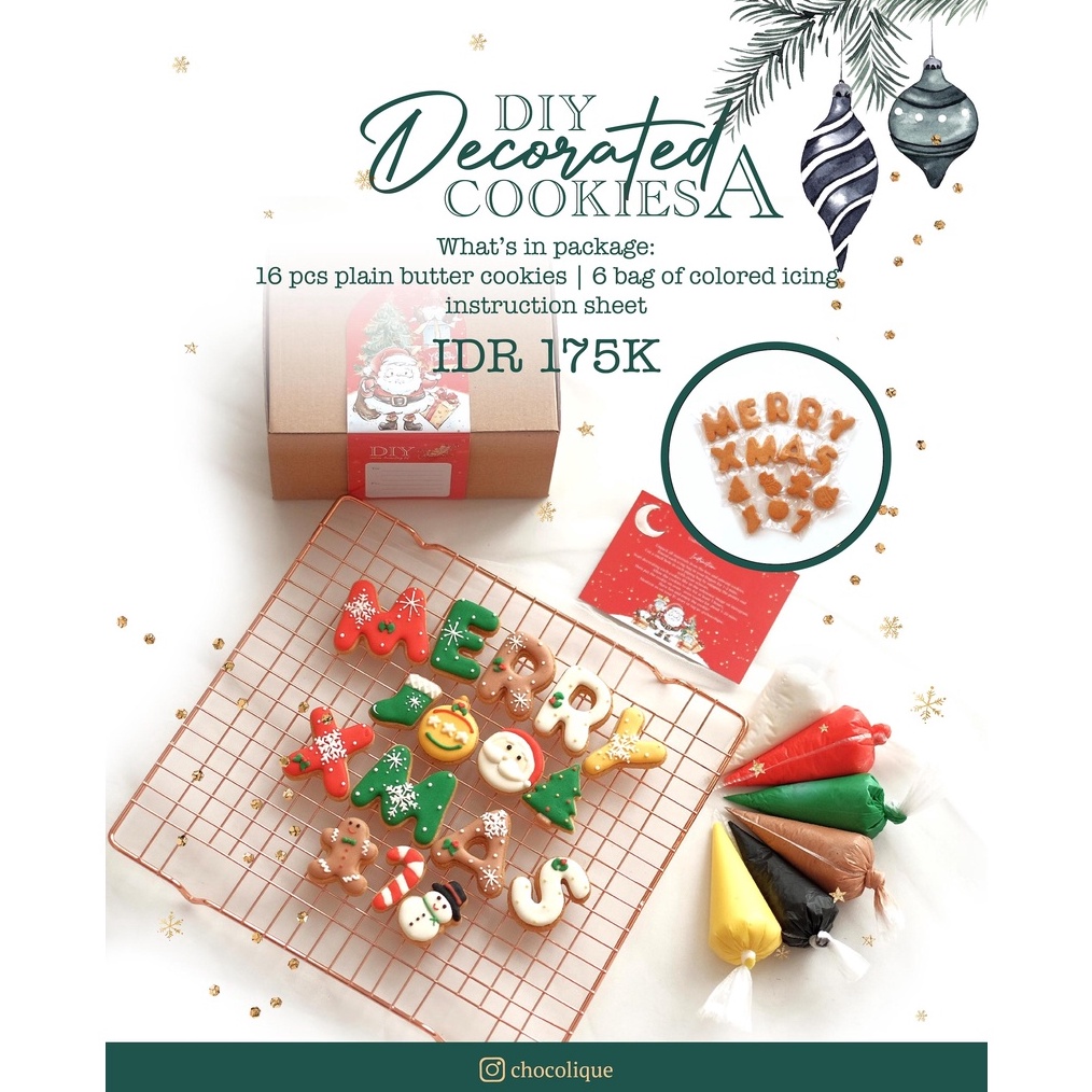 

Import Terbaik DIY Cookies Decorating Kit Christmas Decor Cookies Natal