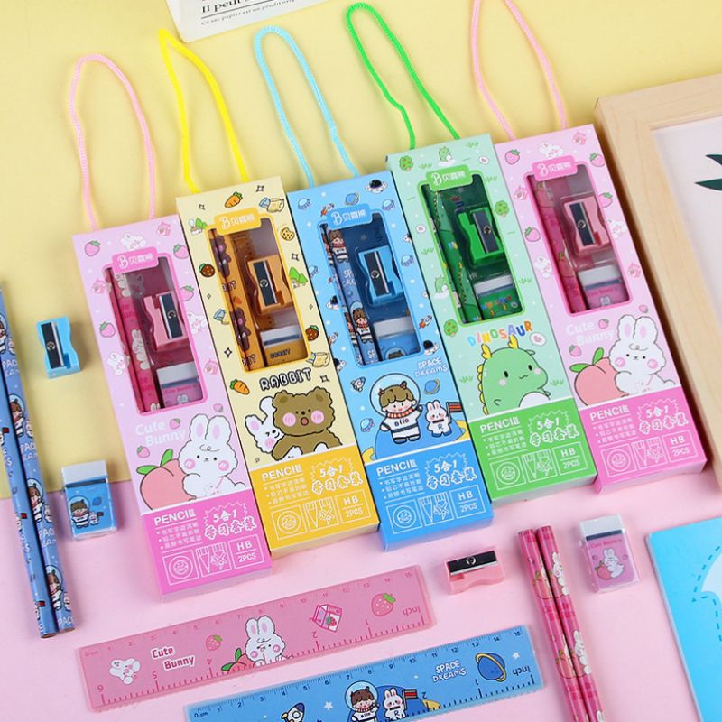 

Alat Tulis Sekolah Set 5 in 1 Mini Lucu Karakter