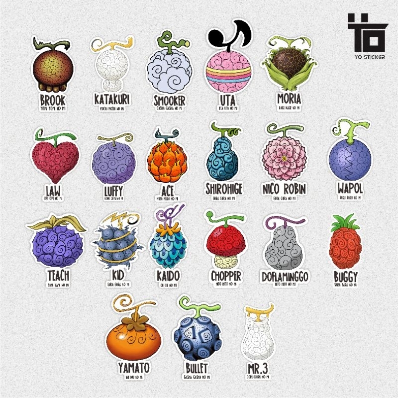 

STICKER BUAH IBLIS ONE PIECE 1 PACK ISI 20 PCS