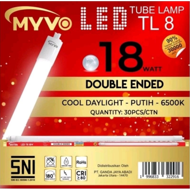 Lampu tl led myvo T8 18W 120cm 18 Watt lampu panjang LED myvo TL 8 MYVO