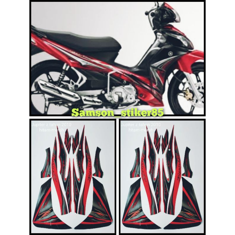 stiker striping motor Yamaha jupiter z robot 2010 merah lis bodi standar berkualitas terbaik