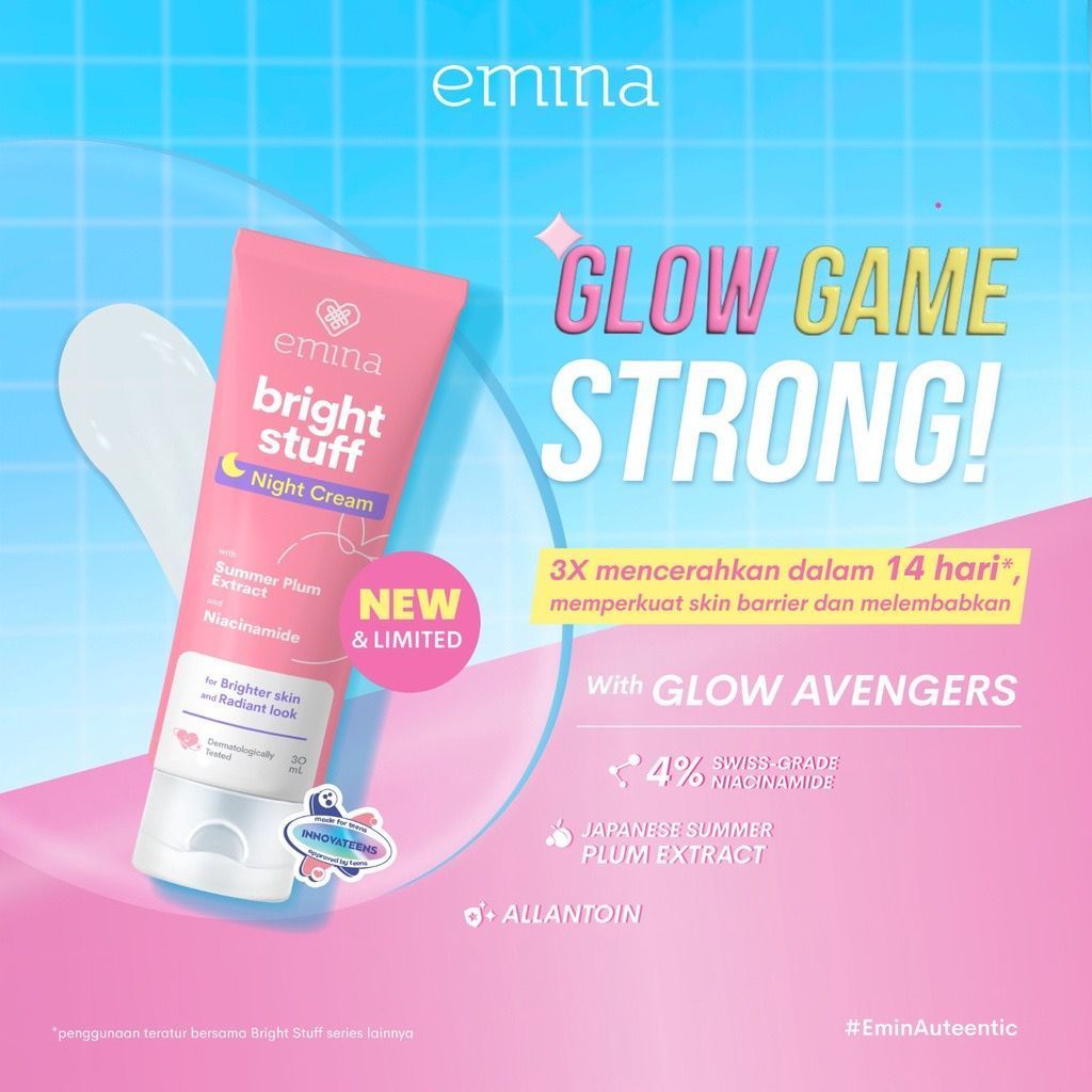 EMINA Bright Stuff Series | Facial Wash | Micellar Water | Toner | Moisturizer| Tone Up |Serum Wajah