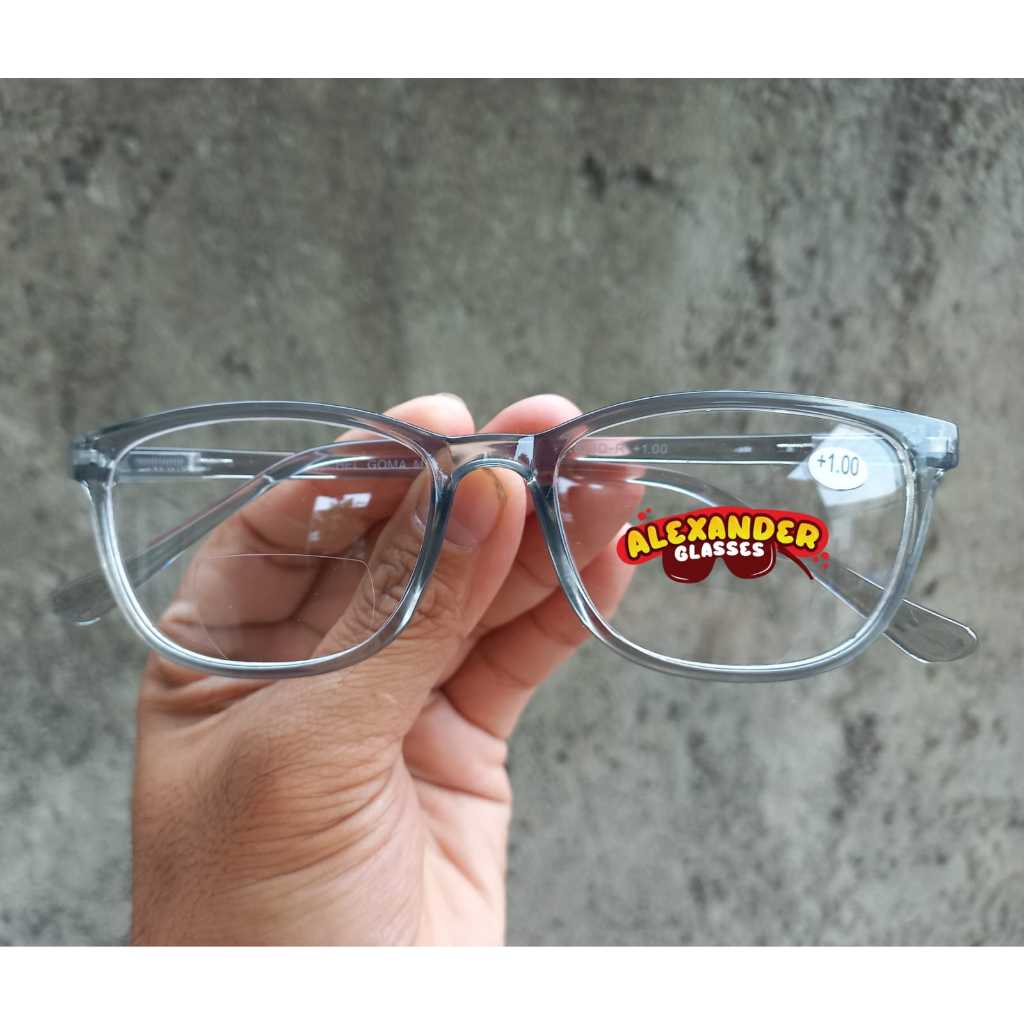 COD Kacamata baca 3 in 1 baca jalan + anti radiasi kaca mata plus +100 sd +300 bifokal jauh dekat