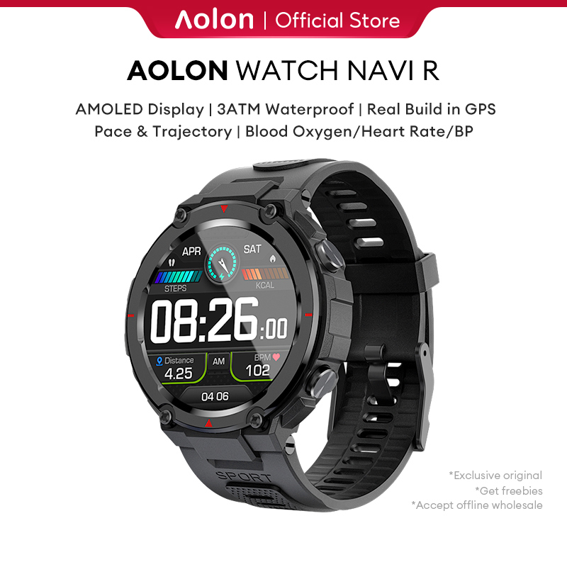 Aolon Navi R Original Jam Tangan High Precision GPS Smart Watch 3ATM Waterproof Swimming Call Fitnes