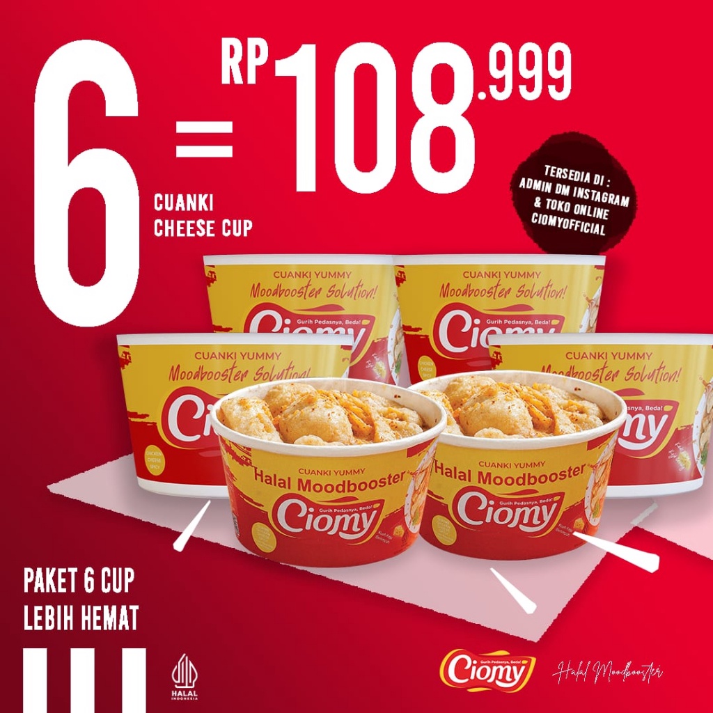 

Grosiran Murah Terbaru Promo Paket Bundling Hemat 6 Cuanki Kuah KejuCuanki cup cheese spicy 6 cup