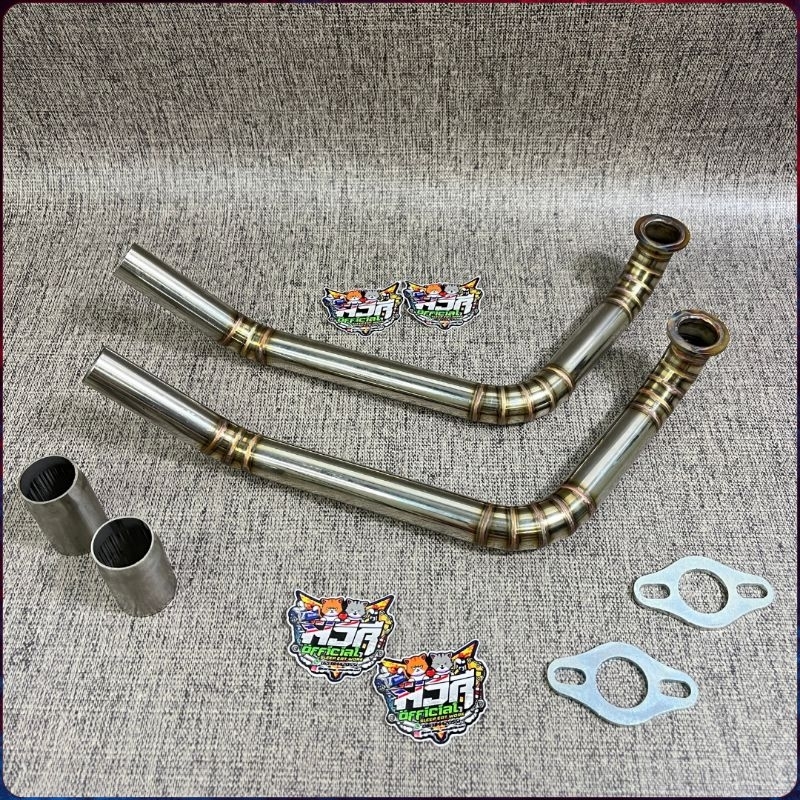 Leheran Knalpot Slip On Stainless Cacing Atas 26mm Beat Scoopy Karbu Fi Vario 110 Led - Mdm