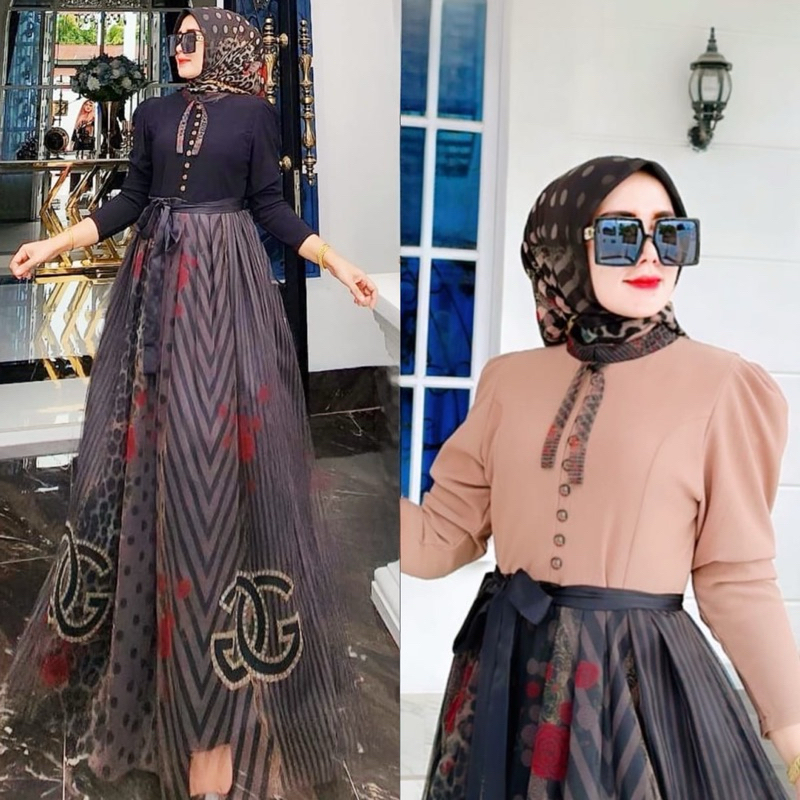 “ NEW “ READYY MAXI DRESS JAMET RAJUT MIX TILLE KOMBINASI BY SHR