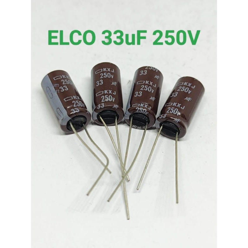 Elco 33uf 250v / Elko 250v 33uf / Capasitor 33uf 250v