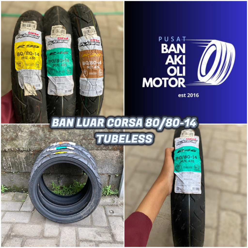 BAN LUAR MATIC CORSA PLATINUM 80/80-14 TUBELESS || BAN LUAR MATIC CORSA PLATINUM 80/80-14 TUBLESS