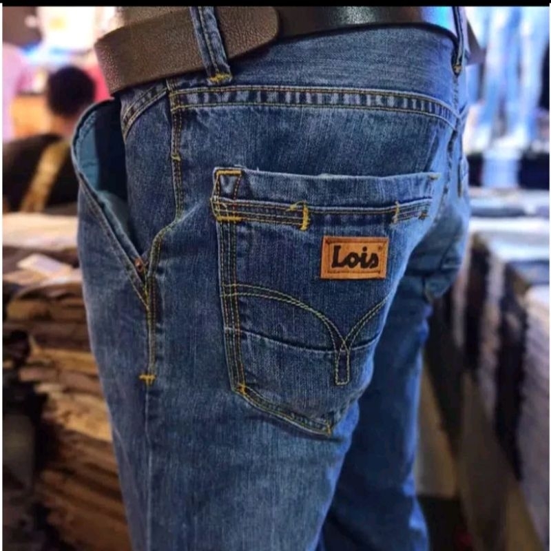 PROMO CUCI GUDANG CELANA PANJANG PRIA JEANS BIRU MUDA BISA COD LOIS CELANA JEANS LOIS STANDAR ORIGIN