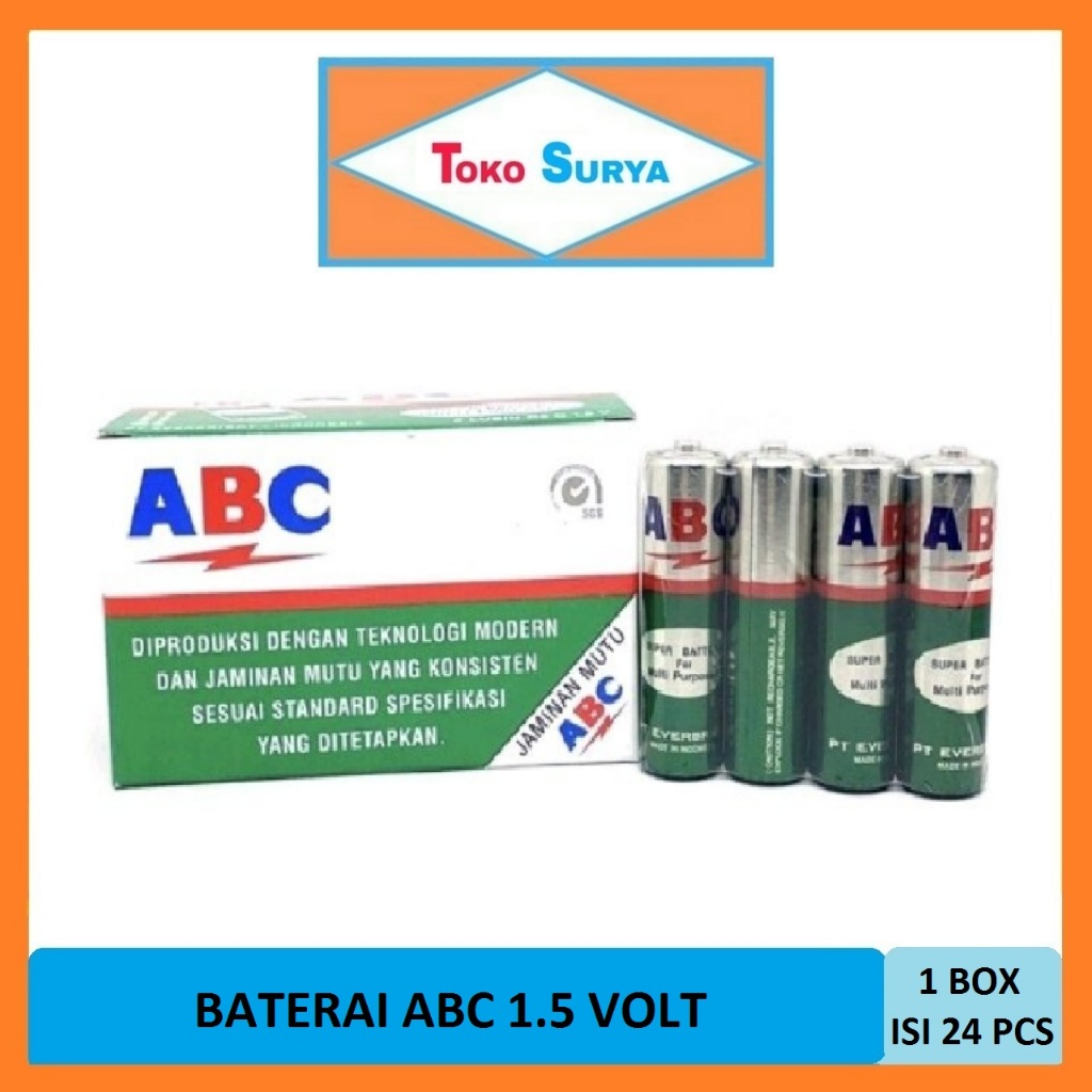 Baterai ABC Hijau Baterai Jam Dinding 24 Pcs x 1.5 Volt