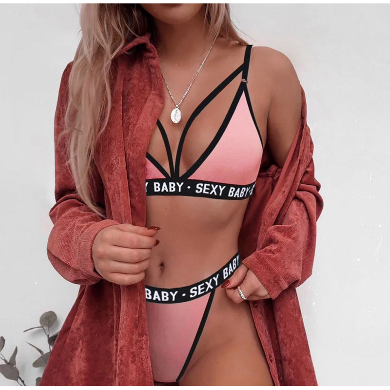 NEW SET BH SEXY BABY BIKINI MODEL KEKINIAN BRA TANPA KAWAT CD CELANA DALAM KANCUT PAKAIAN DALAM