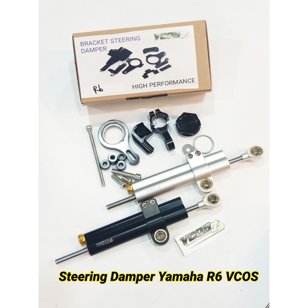 Steering damper vcos yamaha R6 set bracket pnp stabilizer stang