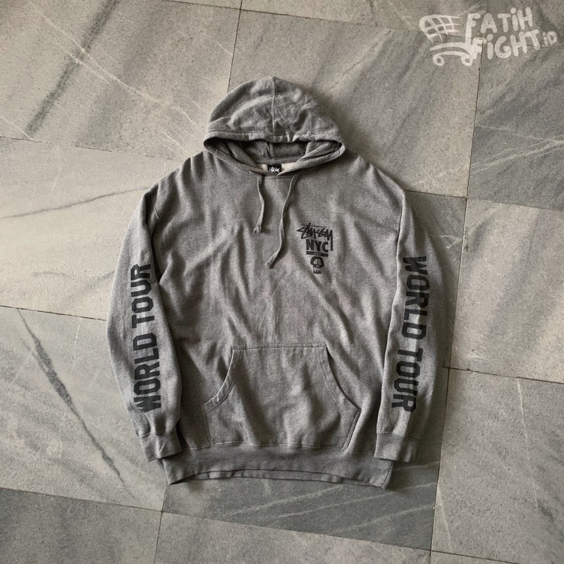 hoodie stussy NYC world tour vintage second original kaos rare