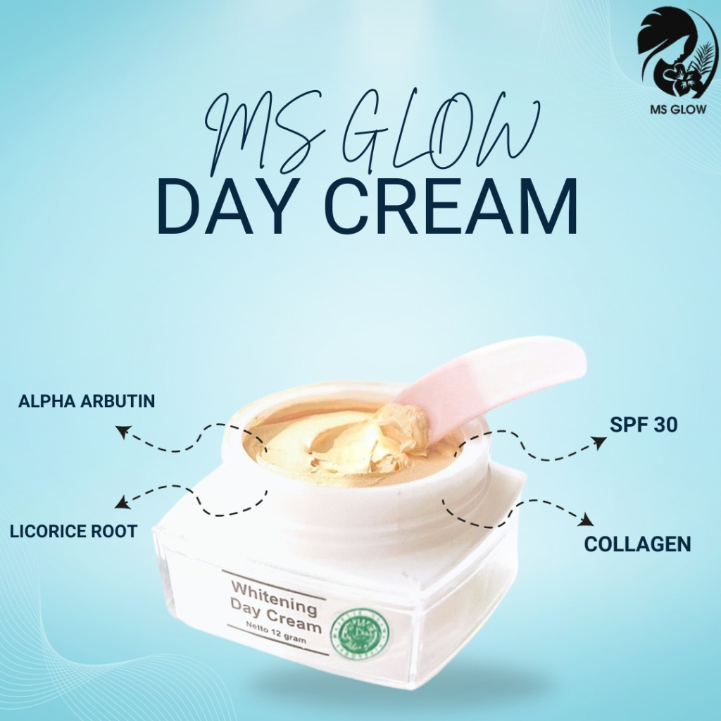MS GLOW WHITENING DAY CREAM / Cream Siang Whitening Ms Glow Bpom / CREAM PAGI MS GLOW / KRIM PAGI MS