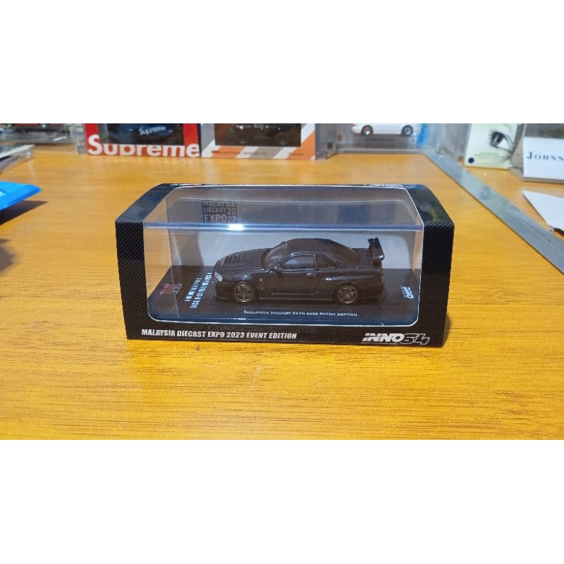 Inno64 Nissan Skyline GT R R34 Z Tune Malaysia Diecast Expo Black Carbon