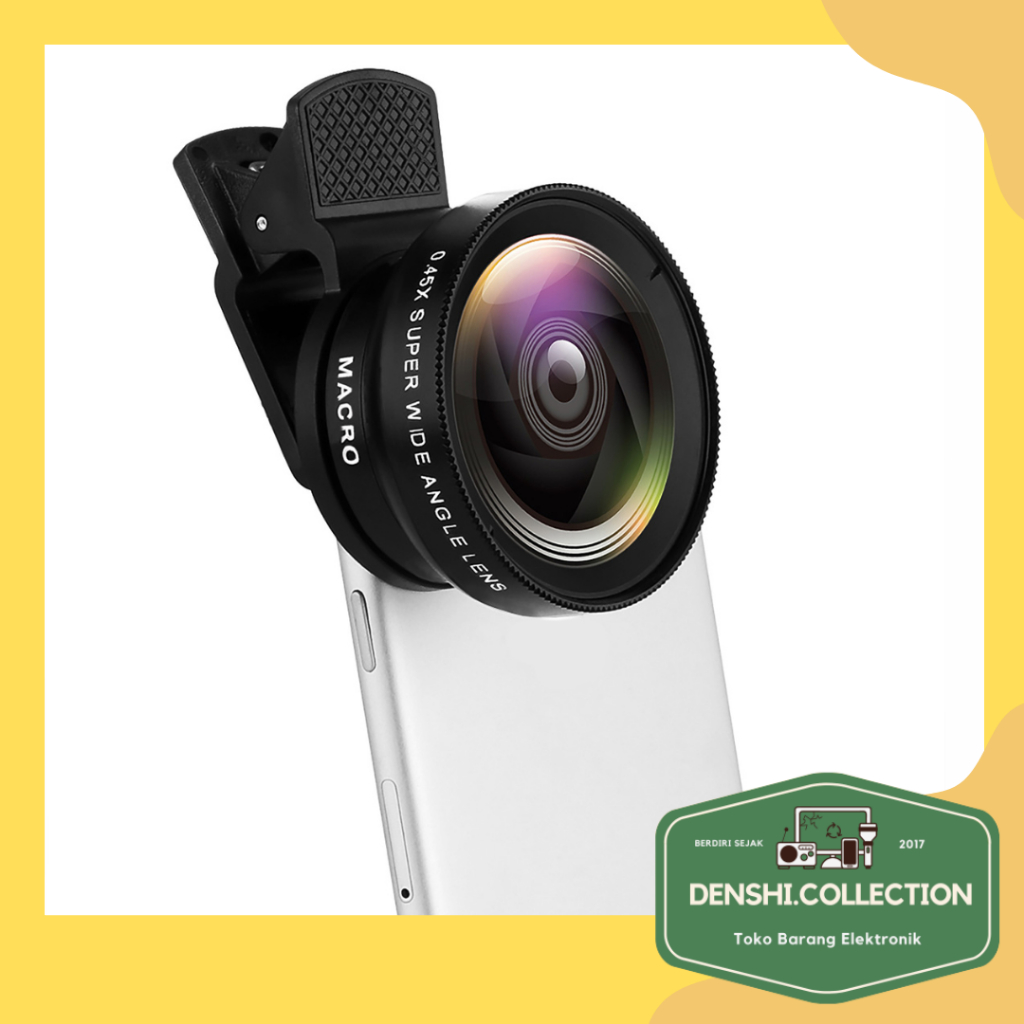 Lensa Kamera HP Lemon Best Smartphone 2 in 1 I Lensa HP Macro 12.5X Wide 0.45X - Black