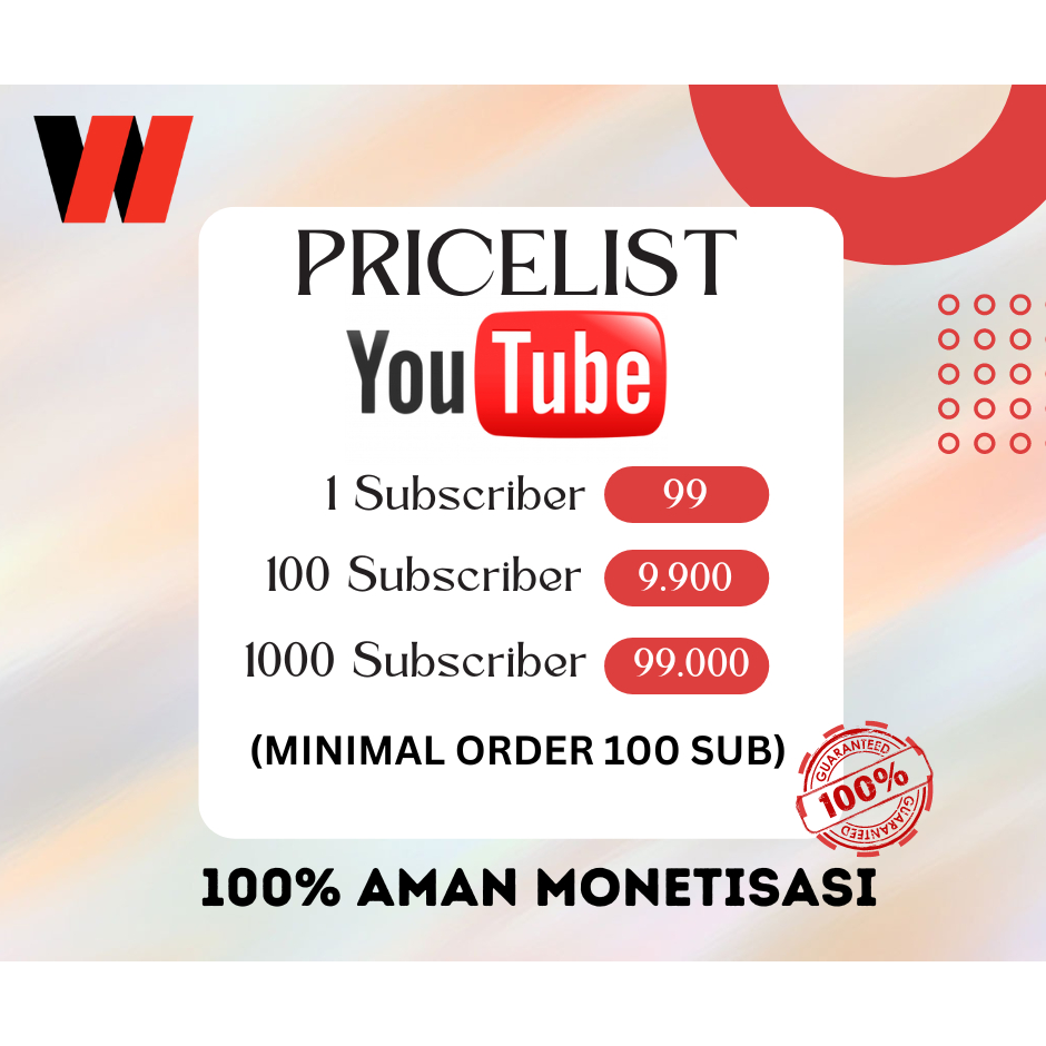 Subscriber Youtube Permanen Aktif Lolos Monetisasi Subcriber Termurah