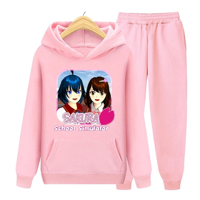 Terbaru YMF  Setelan Sweater Hoodie Sakura School Simulator  AnakRemaja  SET Hoodie  Sakura School S