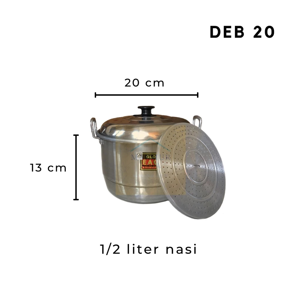 PANCI DANDANG KUKUS ALUMINIUM+ SARINGAN/ PANCI DANDANG GLOBAL EAGLE