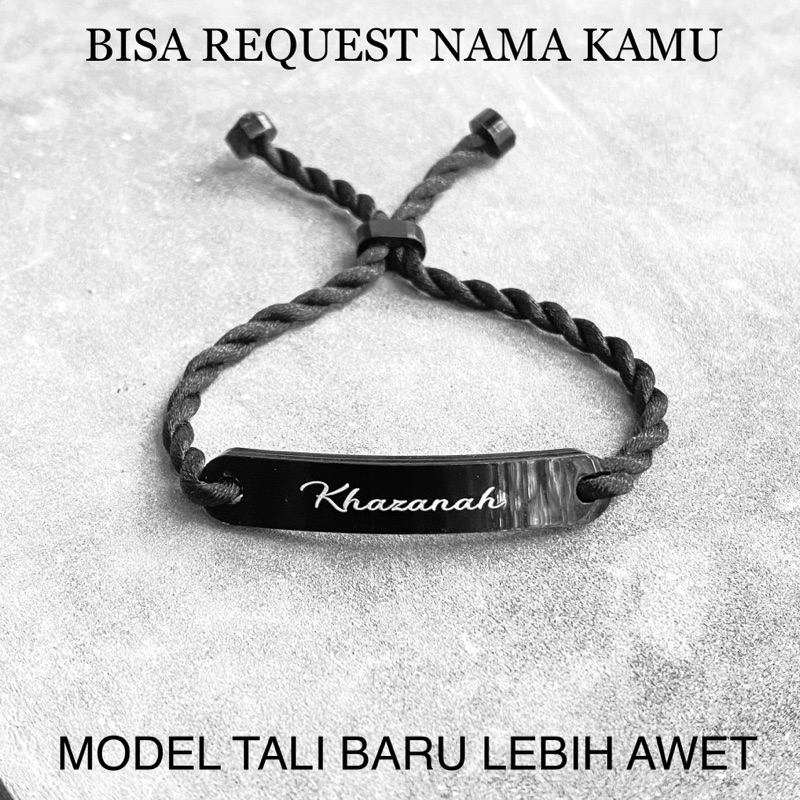 CURVED BLACK ACRL Gelang Nama Initial & logo.