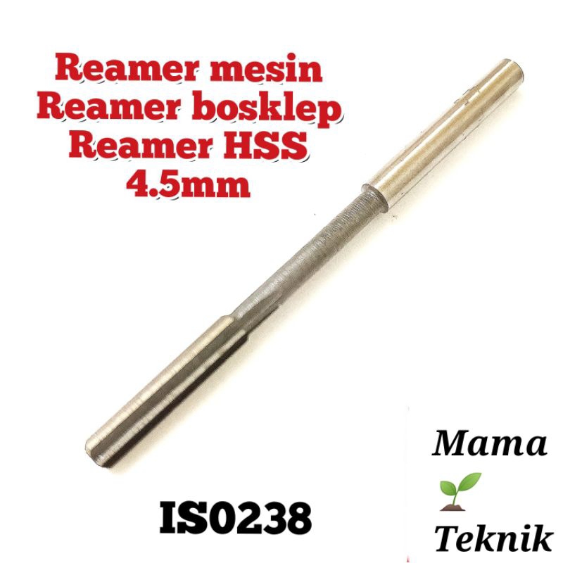 Reamer bosklep 4.5mm HSS reamer mesin lemer lurus 6flute