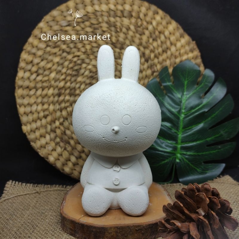 patung gypsum lukis 3D Kelinci