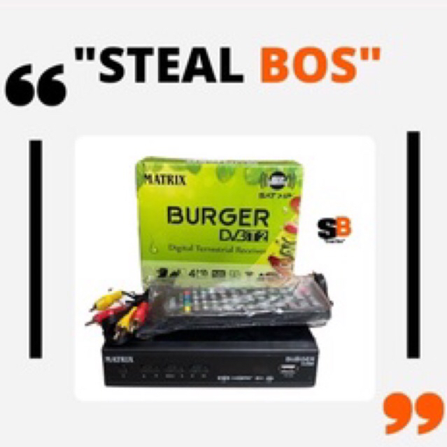 set top box  burger matrix DVBT2 receiver matrix burger hijau/ stb matrix burger hijau(free hdmi)