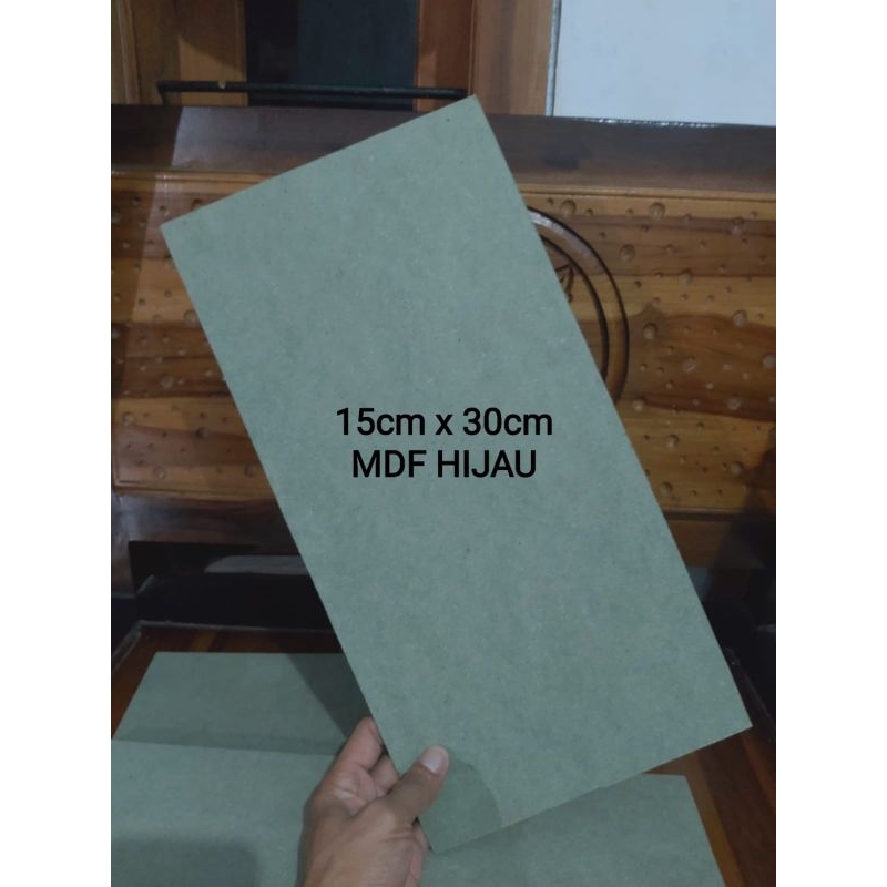 Papan Mdf hijau 15 cmx20cm,3mm