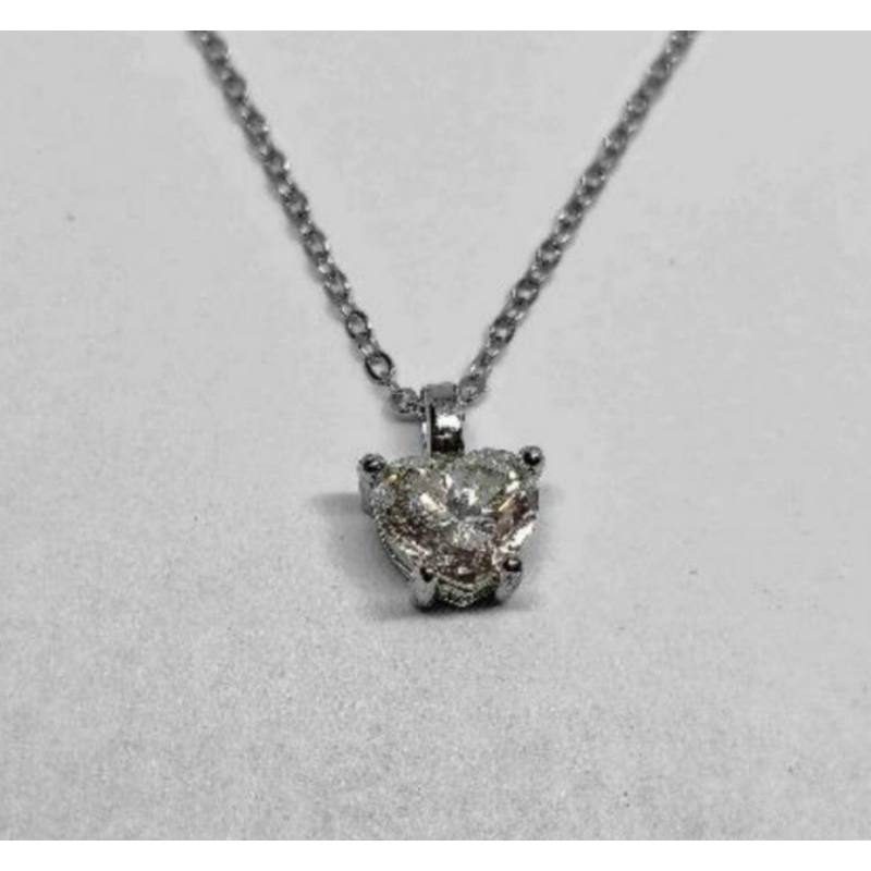 [Luxe Jewellery] 72-Kalung Moissanite Wanita Heart Shape 1 Carat Bersertifikat GRA | Moissanite Wome