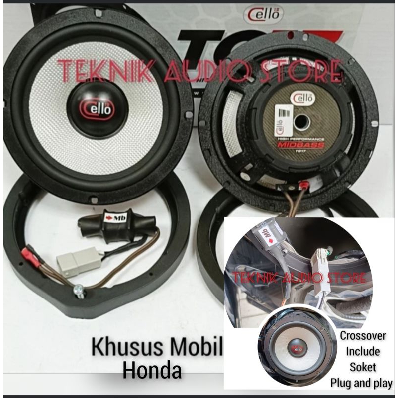 Speaker Midbass Cello TG17 include Crossover Midbass Dan Ring Pnp Khusus Mobil Honda