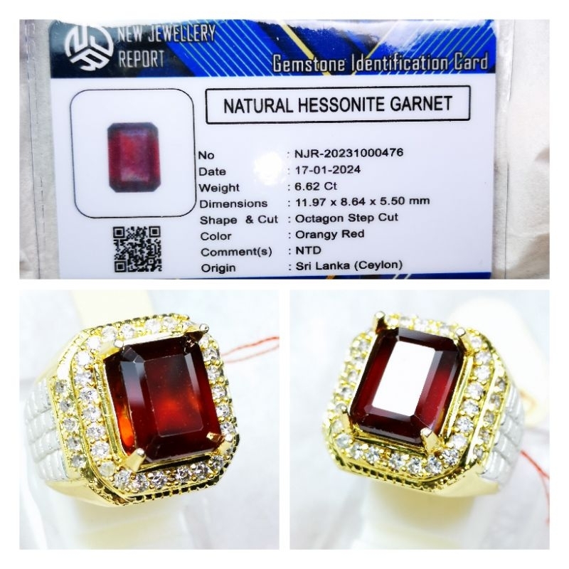 Natural Hessonet Garnet Ceylon Asli Srilangka