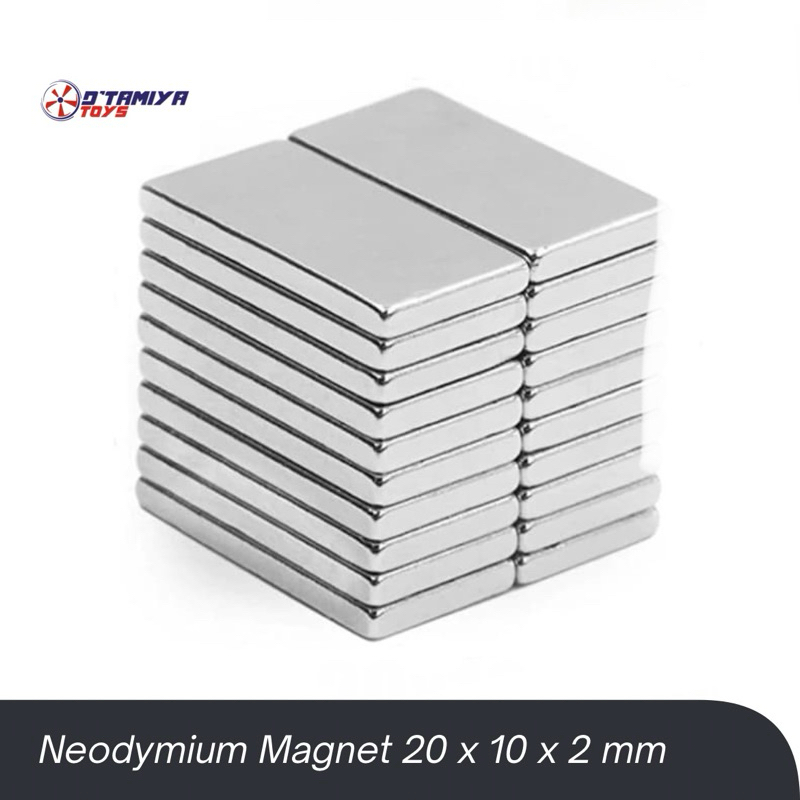 Magnet Neodymium N35 Magnet Balok Persegi 20 x 10 x 2 mm Magnet Strong 1 Buah Magnet